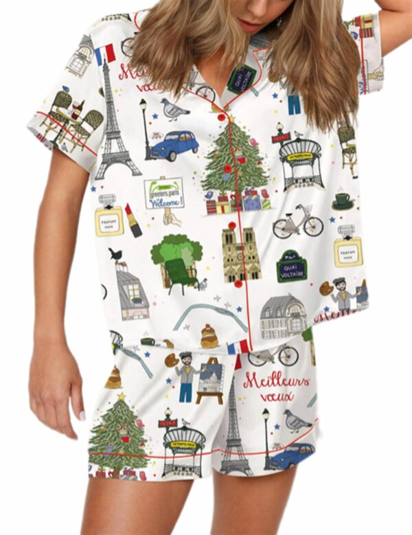 Christmas In Paris Pajama Set 1