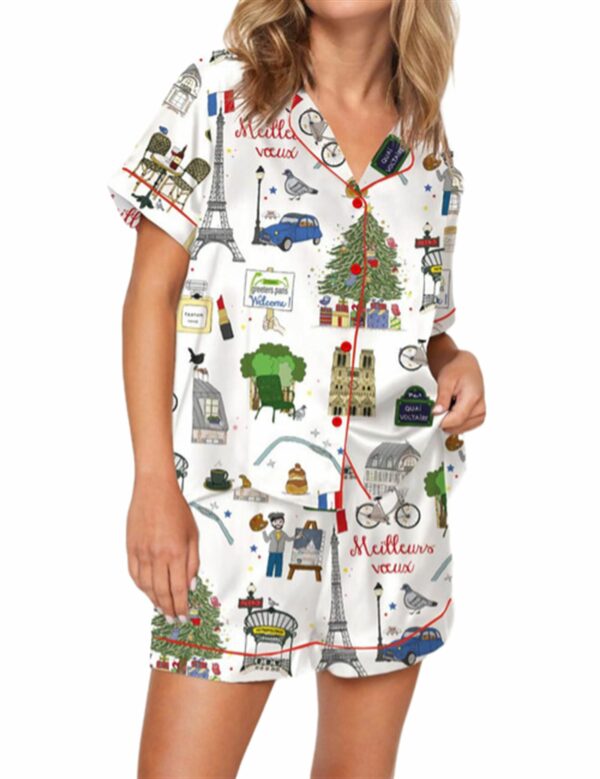 Christmas In Paris Pajama Set 2