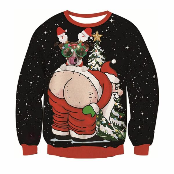 Dog Santa Ass Ugly Christmas Sweater 1