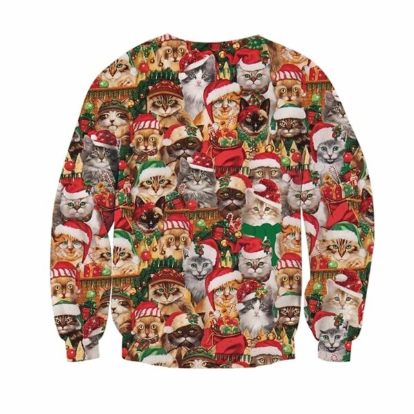 Funny Christmas Hat Cats Ugly Christmas Sweater 2