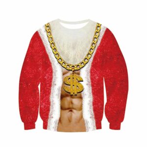 Gold Chain Dollar Ugly Christmas Sweater 1