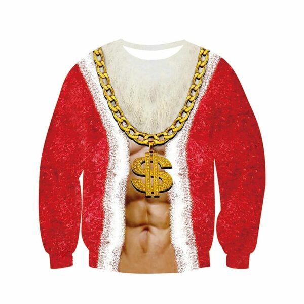 Gold Chain Dollar Ugly Christmas Sweater 1