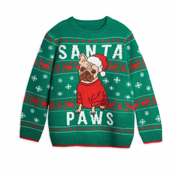 Holiday Time Santa Paws Bulldog Ugly Christmas Sweater