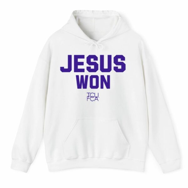 Josh Hoove Wearing Jesus Won Tcu Fca Shirt 3 4