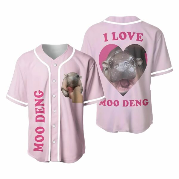 Moo Deng Cute Baby Hippo Baseball Jersey