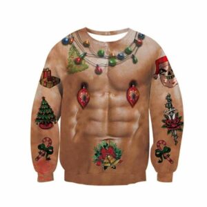 Naked Muscle Bulb Ugly Christmas Sweater 1