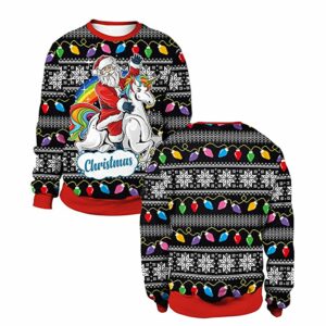 Santa Unicorns Ugly Christmas Sweater