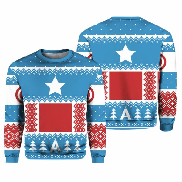 US Superhero Ugly Christmas Sweater