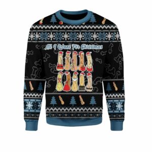 All I Want For Christmas Black Funny Ugly Christmas Sweater 1 1