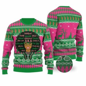 Alpha Kappa Alpha Aka 1908 Pretty Girl Ugly Christmas Sweater 1 1