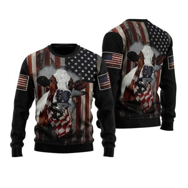 American Flag Patriotic Ugly Christmas Sweater 1 1