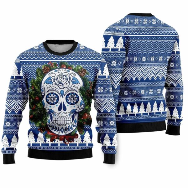 Awesome Sugar Skull Ugly Christmas Sweater 1 2