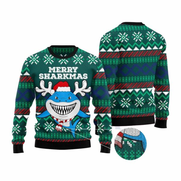 Baby Shark Merry Sharkmas Ugly Christmas Sweater 4 7