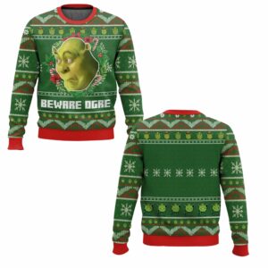 Beware Ogre Shrek Ugly Christmas Sweater 1 1