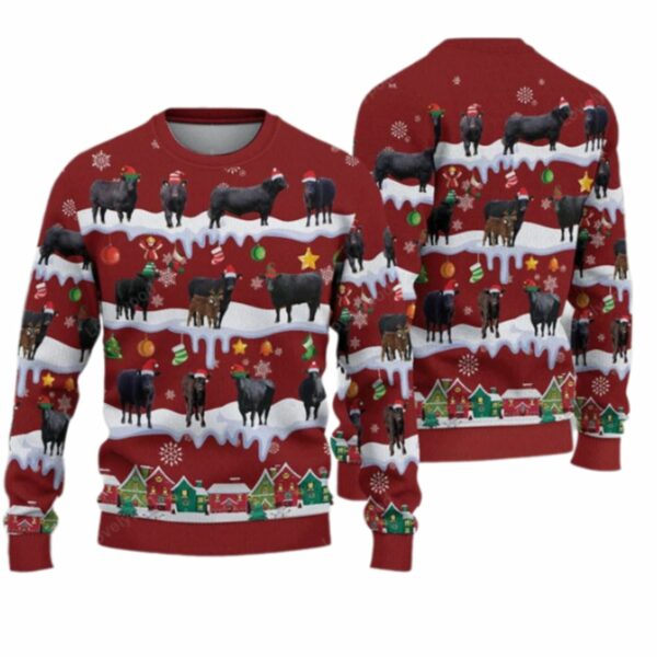 Black Angus Ugly Christmas Sweater 4 6