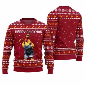 Chicken Merry Chickmas Ugly Christmas Sweater 1 1