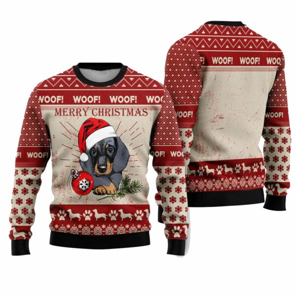 Christmas Dachshund Dog Ugly Christmas Sweater 1 1