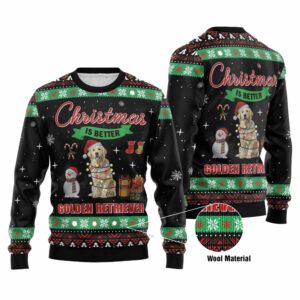 Christmas Is Better With Golden Retriever Ugly Christmas Sweater 4 6