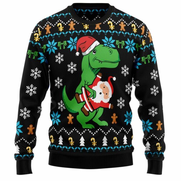 Dinosaur Ugly Christmas Sweater 1 2