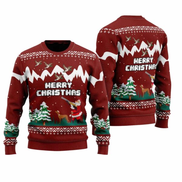 Duck Hunting Christmas Ugly Christmas Sweater 1 2