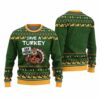 Eat Pizza Save A Turkey Thanksgiving Day Ugly Sweater 4 6