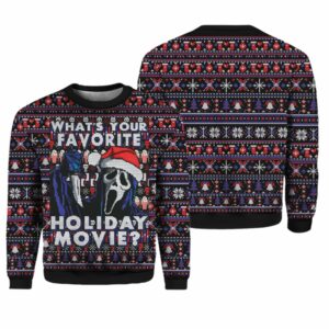 Ghostface Whats Your Favorite Holiday Movie Ugly Christmas Sweater 1 1