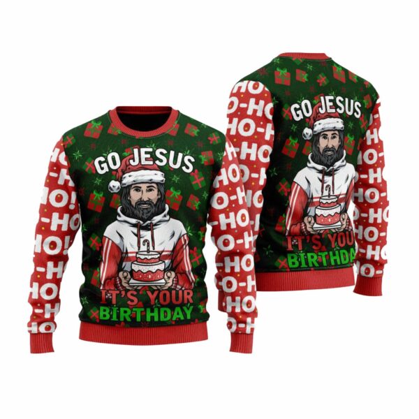 Go Jesus Ugly Christmas Sweater 1 1