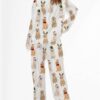 Golden Retriever Christmas Satin Pajama Set For Women 2