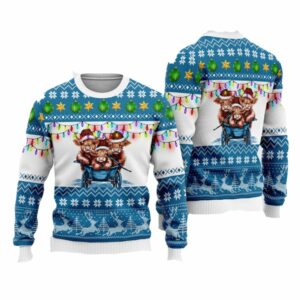 Highland Cows Ugly Christmas Sweater 4 6