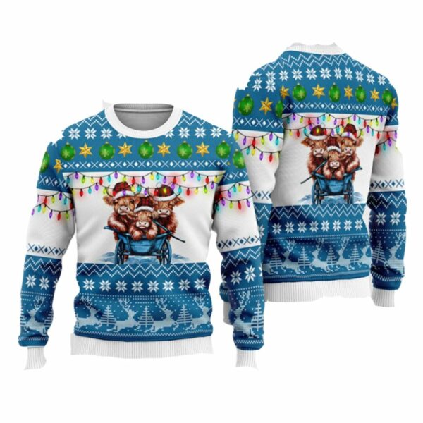 Highland Cows Ugly Christmas Sweater 4 6