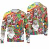 Hippie Santa Merry Christmas Ugly Christmas Sweater 4 7