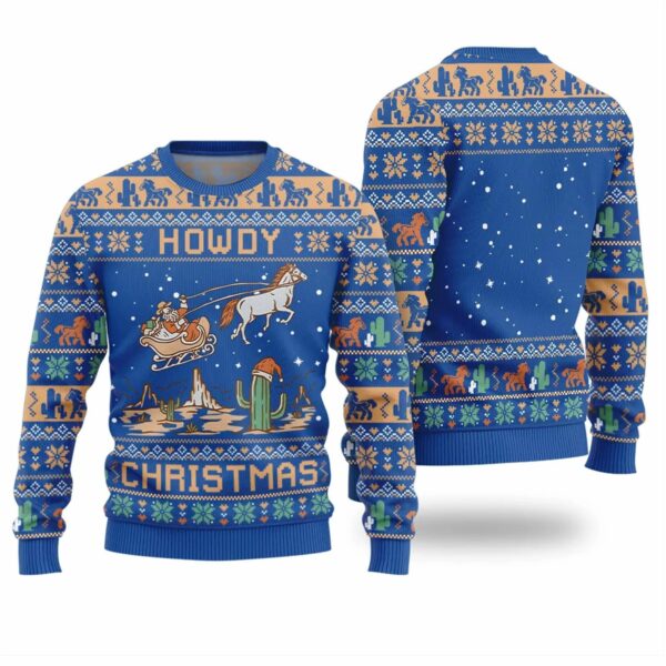 Howdy Christmas Cowboys Ugly Christmas Sweater 1 1