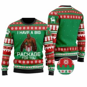 I Have A Big Package For You Funny Ugly Christmas Sweater 1 1