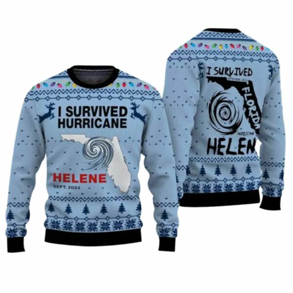 I Survived Hurricane Helene 2024 Ugly Christmas Sweater 4 7