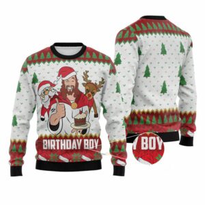 Jesus Birthday Boy Ugly Christmas Sweater