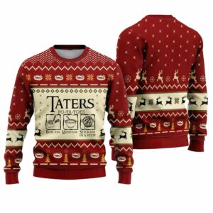 LOTR Funny Christmas Taters Potatoes Red Ugly Christmas Sweater 1 1