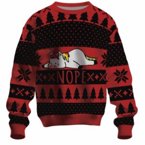 Lazy Unicorn Ugly Christmas Sweater 1 1