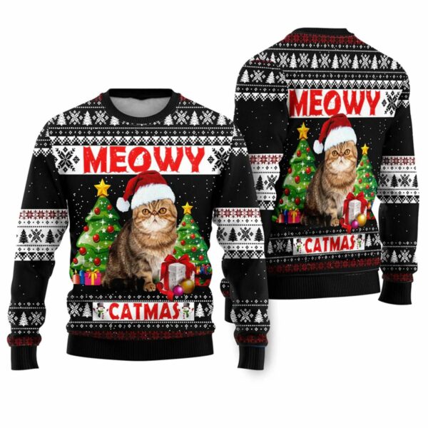 Meowy Ugly Christmas Sweater 1 2