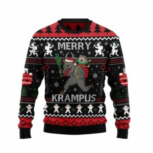 Merry Krampus Ugly Christmas Sweater 1 1