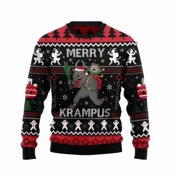 Merry Krampus Ugly Christmas Sweater 1 2