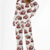 Moo Deng Christmas Satin Pajama Set For Women 4