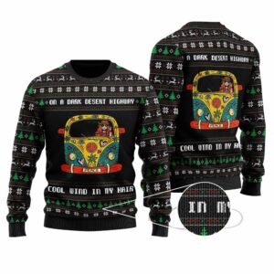 On A Dark Desert Highway Ugly Christmas Sweater 1 1