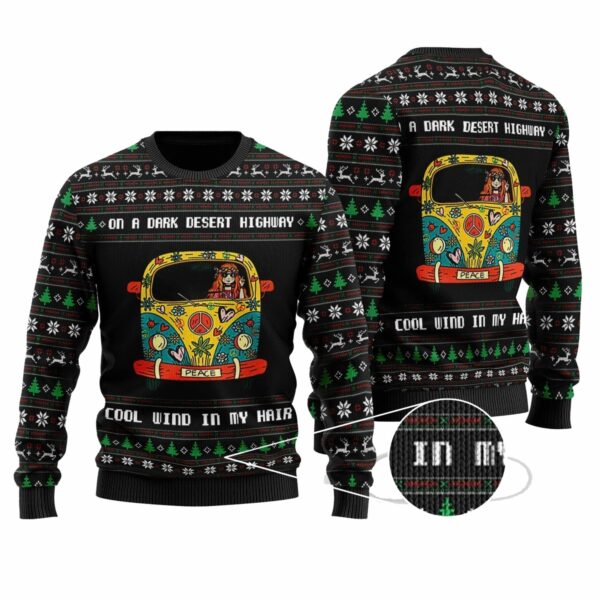 On A Dark Desert Highway Ugly Christmas Sweater 1 2