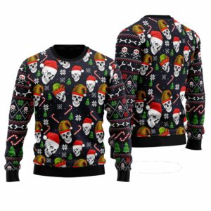 Skull Face Christmas Sweater 1 1