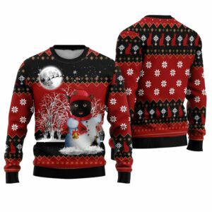 Snowman Cat Ugly Christmas Sweater 1 1