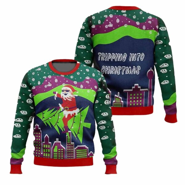 Tripping Santa Ugly Christmas Sweater 1 1