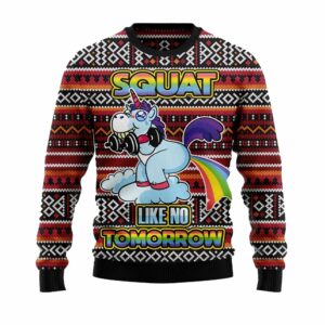 Unicorn Squat Like No Tomorrow Ugly Christmas Sweater 1 1