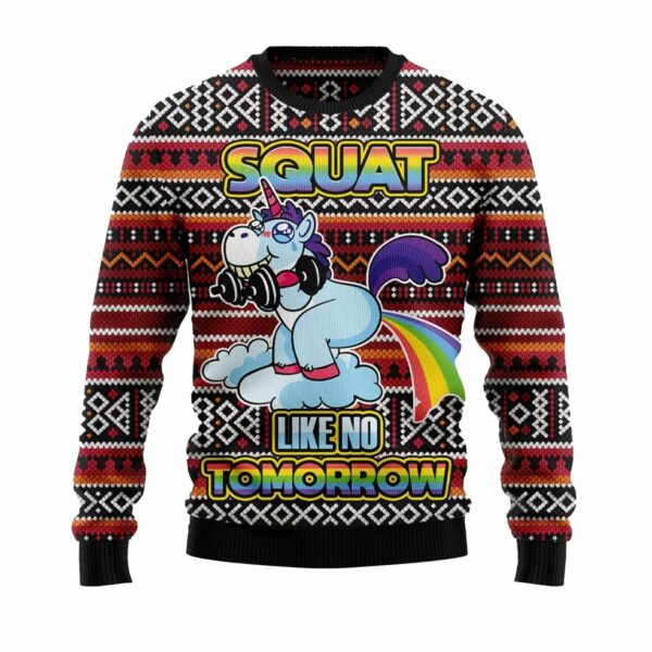 Unicorn Squat Like No Tomorrow Ugly Christmas Sweater 1 1