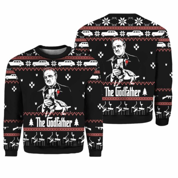 Vito Corleone The Godfather Ugly Christmas Sweater 1 2