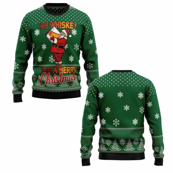 We Whiskey You A Merry Christmas Ugly Christmas Sweater 4 6